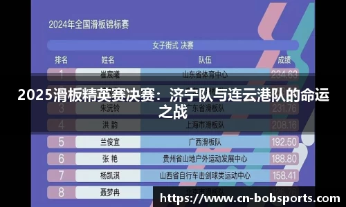 2025滑板精英赛决赛：济宁队与连云港队的命运之战